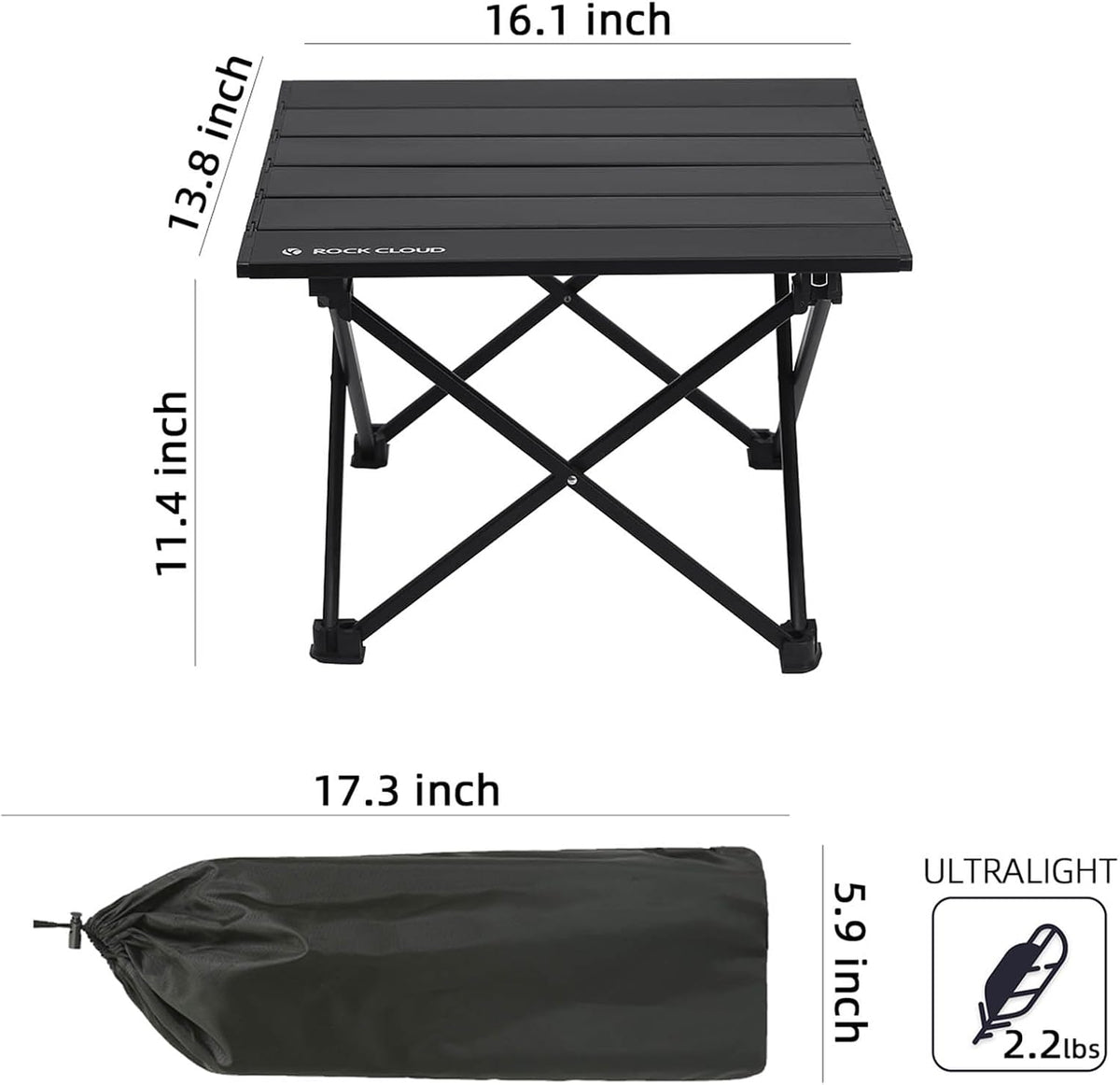 Portable Camping Table Ultralight Aluminum Camp Table Folding Beach Table for Camping Hiking Backpacking Outdoor Picnic