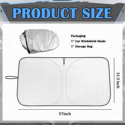 2026 Upgraded Thickened Car Windshield Sun Shade with Soccer Plaid Design,Foldable Sun Shade for Car Windshield with Storage Bag,57"X31.5" Portable Sunshade for Cars Windshields