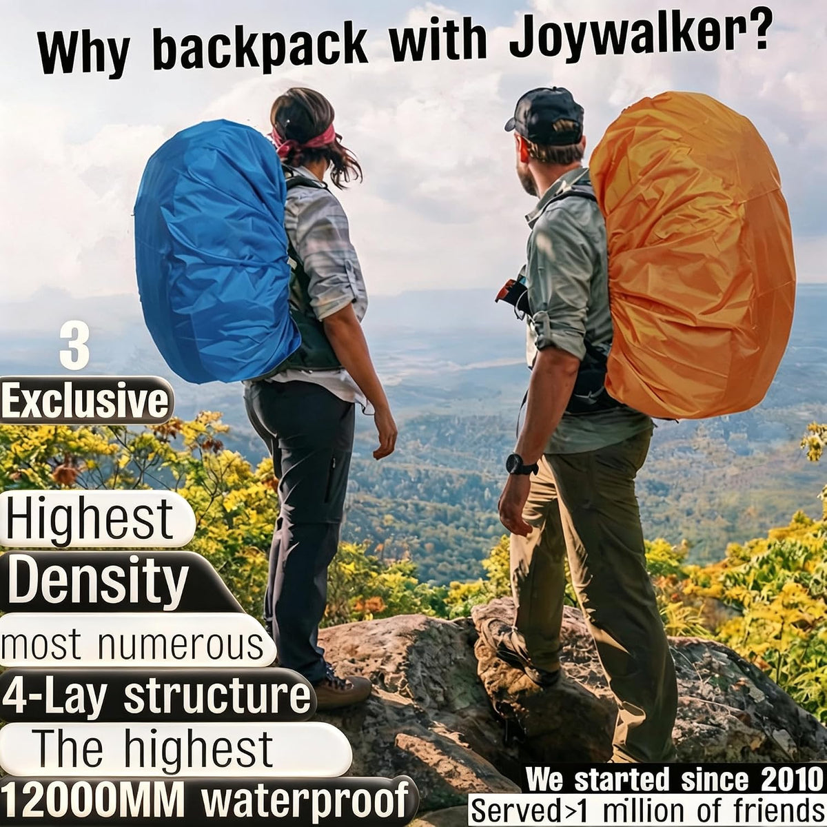 12000Mm Waterproof Backpack Rain Cover for Hiking Camping Travel | 12000Mm Ultra-Waterproof, Upgraded Ultra-Strong Multilayer Fabric, Antislip Cross-Buckle Strap, for Outdoor Commuting School