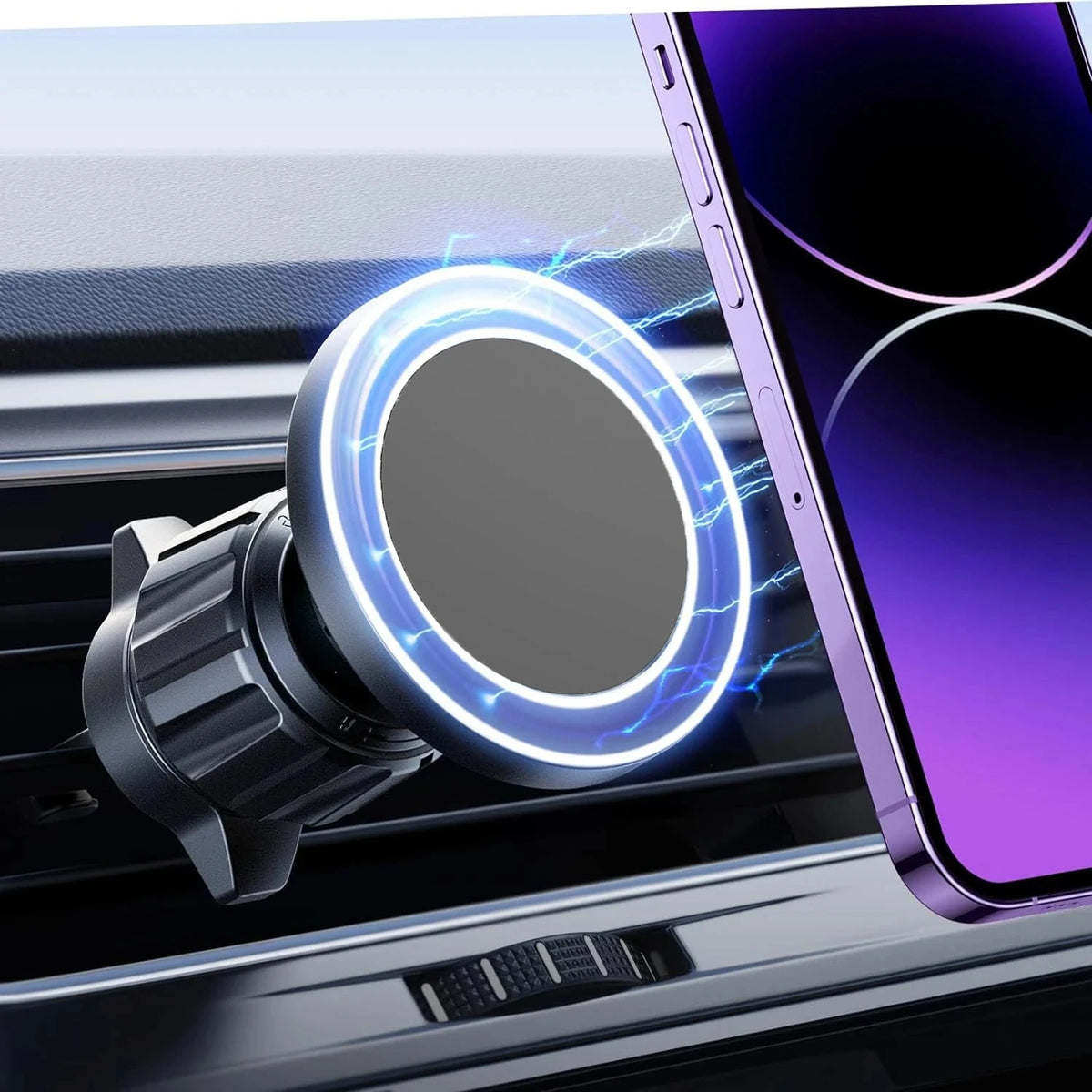 Upgraded 360° Rotatable Mag‑Safe Magnetic Car Phone Mount, Adjustable Air Vent Cell Phone Holder for Car Navigation