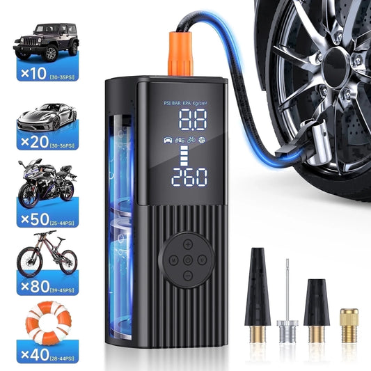 Tire Inflator Portable Air Compressor,180Psi & 20000Mah Cordless Car Air Pump