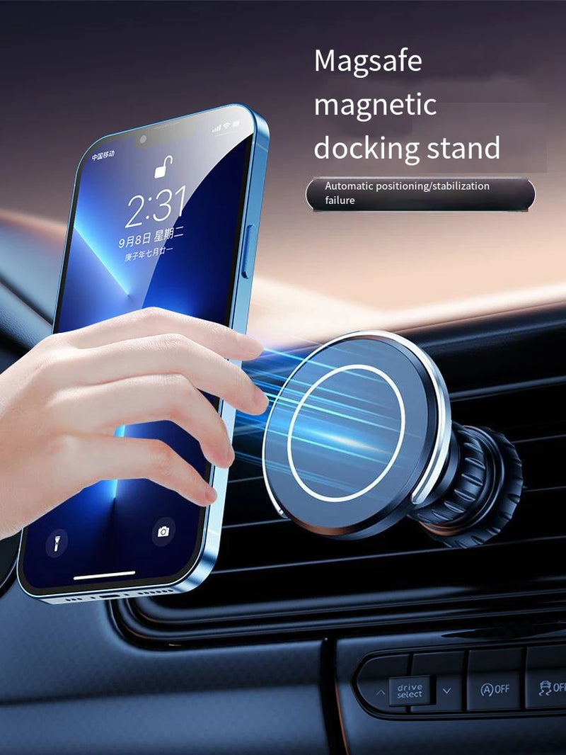 Upgraded 360° Rotatable Mag‑Safe Magnetic Car Phone Mount, Adjustable Air Vent Cell Phone Holder for Car Navigation