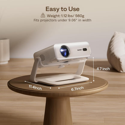 Multi-Angle Projector Stand, 180° Rotation, 1/4-Inch Screw, White | Easy Installation, Durable Build, Compatible with  EAZZE D1R, D1, D1G & Most Projectors, ¼-Inch Screw, Gimbal Stand