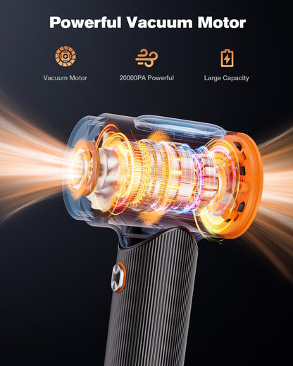 Portable Car Vacuum, Handheld Vacuum Cleaner with Brushless Motor, Car Handheld Vacuum for Home, Car, Office