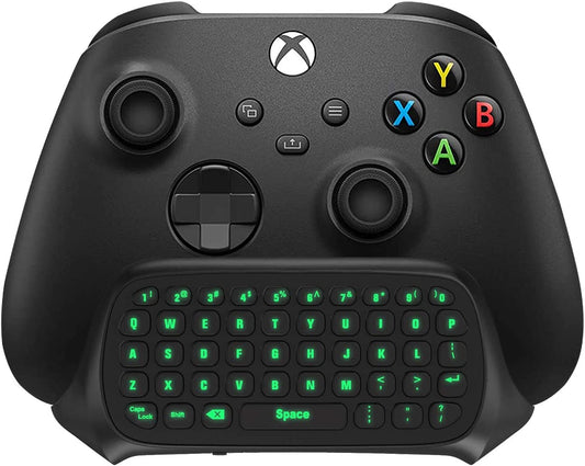 Green Backlight Keyboard for Xbox Gaming Controller, Black | Wireless Chatpad Keypad, Built-In 3.5Mm Audio Jack & 2.4G Receiver, for Xbox Series X/S Accessories
